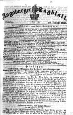 Augsburger Tagblatt Samstag 12. Januar 1856