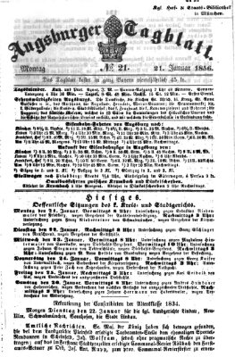 Augsburger Tagblatt Montag 21. Januar 1856