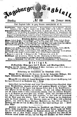 Augsburger Tagblatt Dienstag 22. Januar 1856