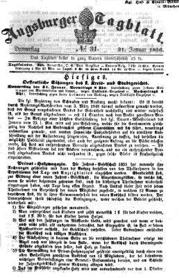 Augsburger Tagblatt Donnerstag 31. Januar 1856