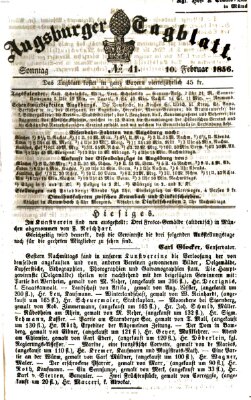 Augsburger Tagblatt Sonntag 10. Februar 1856