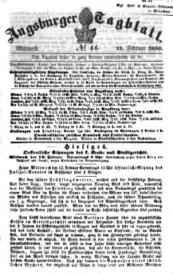 Augsburger Tagblatt Mittwoch 13. Februar 1856