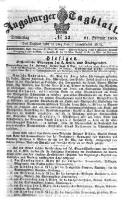 Augsburger Tagblatt Donnerstag 21. Februar 1856