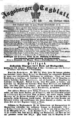 Augsburger Tagblatt Freitag 22. Februar 1856