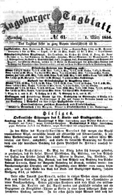 Augsburger Tagblatt Samstag 1. März 1856