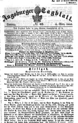 Augsburger Tagblatt Sonntag 2. März 1856