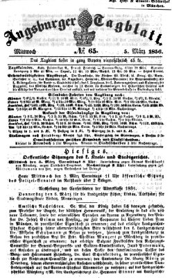 Augsburger Tagblatt Mittwoch 5. März 1856