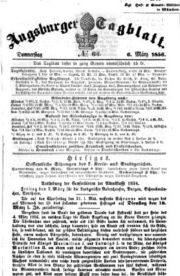 Augsburger Tagblatt Donnerstag 6. März 1856