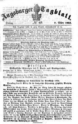 Augsburger Tagblatt Freitag 7. März 1856