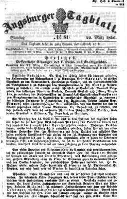 Augsburger Tagblatt Samstag 22. März 1856