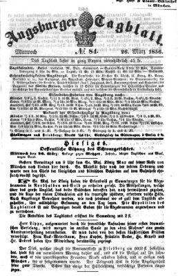 Augsburger Tagblatt Mittwoch 26. März 1856