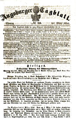 Augsburger Tagblatt Montag 31. März 1856