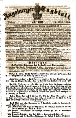 Augsburger Tagblatt Freitag 11. April 1856