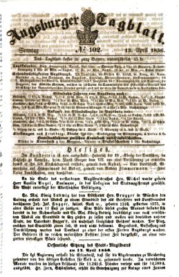 Augsburger Tagblatt Sonntag 13. April 1856