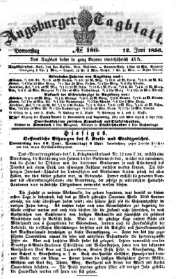 Augsburger Tagblatt Donnerstag 12. Juni 1856