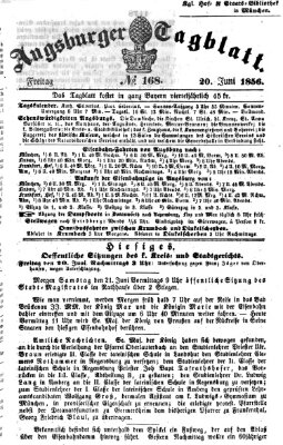 Augsburger Tagblatt Freitag 20. Juni 1856