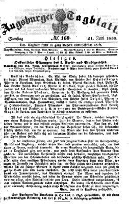 Augsburger Tagblatt Samstag 21. Juni 1856