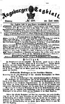 Augsburger Tagblatt Sonntag 29. Juni 1856