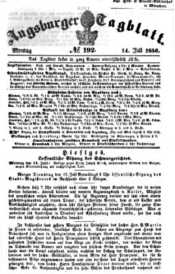 Augsburger Tagblatt Montag 14. Juli 1856