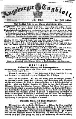 Augsburger Tagblatt Mittwoch 16. Juli 1856