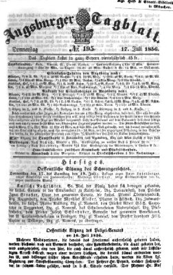 Augsburger Tagblatt Donnerstag 17. Juli 1856