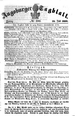 Augsburger Tagblatt Freitag 18. Juli 1856