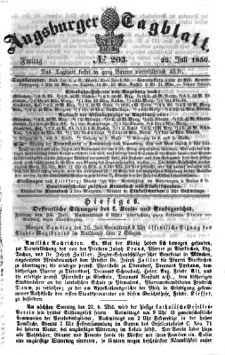 Augsburger Tagblatt Freitag 25. Juli 1856