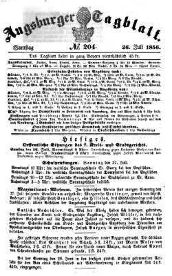 Augsburger Tagblatt Samstag 26. Juli 1856