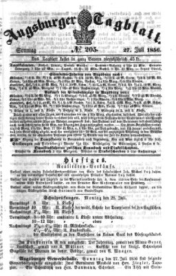 Augsburger Tagblatt Sonntag 27. Juli 1856