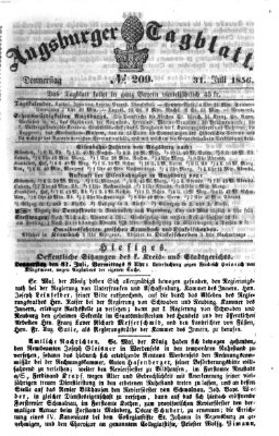 Augsburger Tagblatt Donnerstag 31. Juli 1856