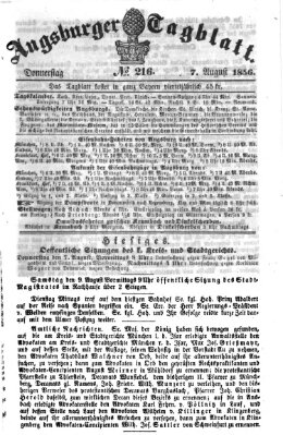 Augsburger Tagblatt Donnerstag 7. August 1856