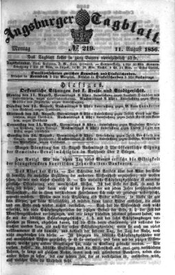 Augsburger Tagblatt Montag 11. August 1856