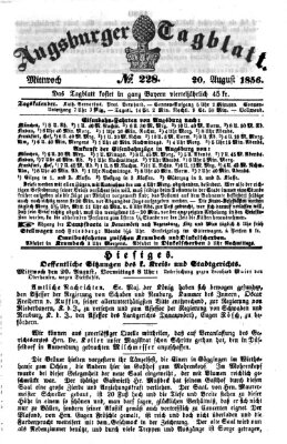 Augsburger Tagblatt Mittwoch 20. August 1856