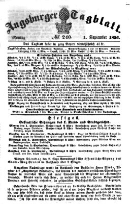 Augsburger Tagblatt Montag 1. September 1856