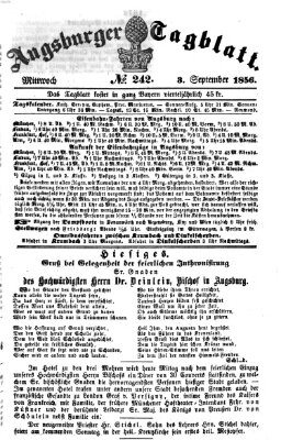 Augsburger Tagblatt Mittwoch 3. September 1856