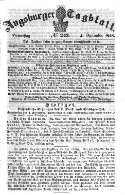 Augsburger Tagblatt Donnerstag 4. September 1856