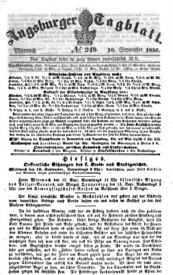 Augsburger Tagblatt Mittwoch 10. September 1856