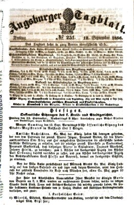 Augsburger Tagblatt Freitag 12. September 1856