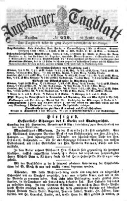 Augsburger Tagblatt Samstag 20. September 1856