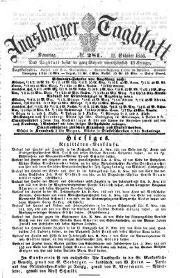 Augsburger Tagblatt Sonntag 12. Oktober 1856