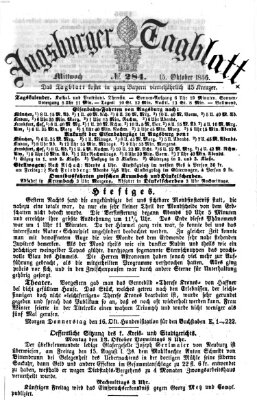 Augsburger Tagblatt Mittwoch 15. Oktober 1856