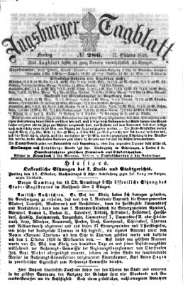 Augsburger Tagblatt Freitag 17. Oktober 1856