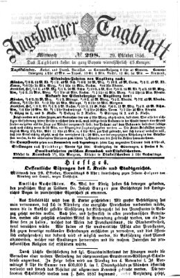 Augsburger Tagblatt Mittwoch 29. Oktober 1856