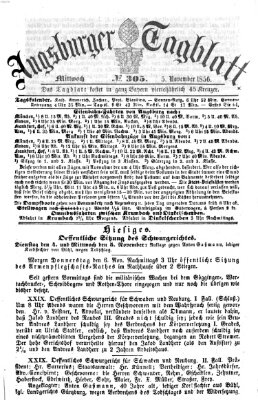 Augsburger Tagblatt Mittwoch 5. November 1856