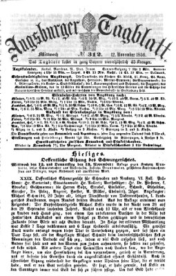 Augsburger Tagblatt Mittwoch 12. November 1856