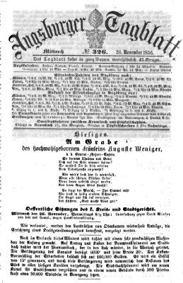 Augsburger Tagblatt Mittwoch 26. November 1856