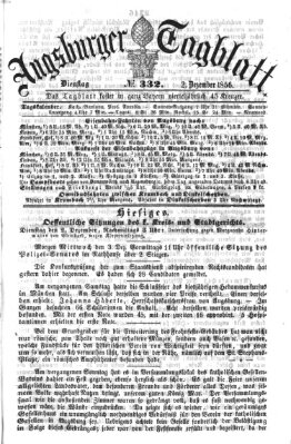 Augsburger Tagblatt Dienstag 2. Dezember 1856