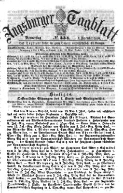 Augsburger Tagblatt Donnerstag 4. Dezember 1856