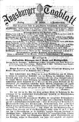 Augsburger Tagblatt Freitag 5. Dezember 1856