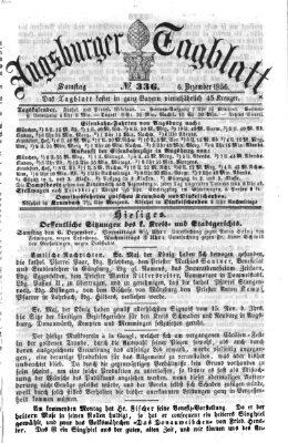 Augsburger Tagblatt Samstag 6. Dezember 1856